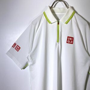 【レア】UNIQLO ポロシャツ ユニクロ 錦織圭 全豪オープン2015着用 Mサイズ 白 テニスウェア NK 入手困難