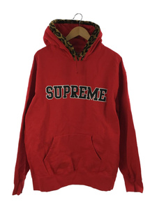 Supreme◆21aw/Leopard Trim Hooded Sweatshirt/パーカー/XL/コットン/レッド