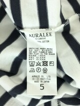 AURALEE◆21AW/IENA別注/ボートネックボーダーカットソー/5/コットン/ネイビー/A21AB021E_画像4