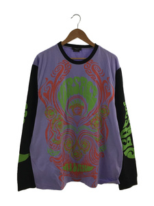 VERSACE◆メデューサミュージック長袖Tシャツ/1A02400/パープル/ブラック/4XL