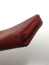 BOTTEGA VENETA◆長財布/レザー/RED/メンズ_画像7