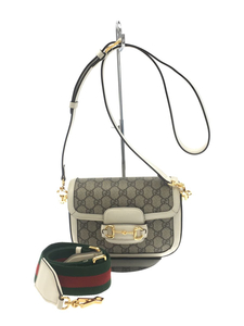 GUCCI◆ショルダーバッグ_ホースビット1955_GGスプリーム_PVC_ベージュ/-/BEG/総柄