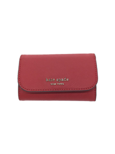 kate spade new york◆キーケース/レザー/RED/無地/レディース