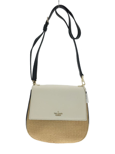 kate spade new york◆Cameron Street Straw Byrdie/レザー/ストロー/ホワイト/PXRU7527