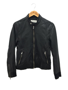 HARE* single rider's jacket /S/ sheep leather /BLK/ plain 