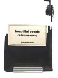 beautiful people◆カードケース/レザー/BLK/レディース