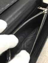 SAINT LAURENT◆サンローラン/長財布/レザー/ブラック/黒/無地/メンズ/内側劣化・破れ有_画像5