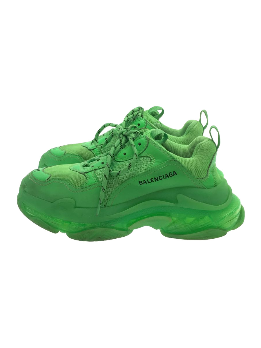 BALENCIAGA◇汚れ・内側ハガレ有/TRIPLE S NEON GRN/クリアソー