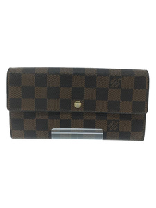 LOUIS VUITTON◆ポシェット・ポルト・モネ・カルトクレディ_ダミエ・エベヌ_BRW/PVC/N61724/CA4160