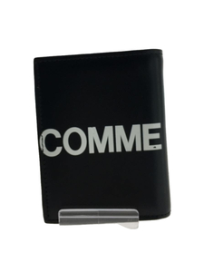 COMME des GARCONS◆2つ折り財布/レザー/BLK/無地/メンズ/HUGO LOGO