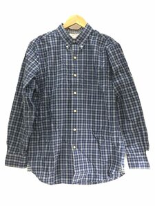 長袖Tシャツ/M/コットン/BLU/チェック