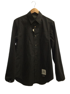 FUMITO GANRYU◆長袖シャツ/2/コットン/ブラック/FU8-SH-03/22AW/Fleece sleeve shirt