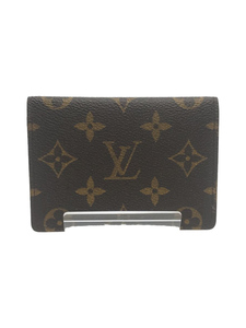 LOUIS VUITTON◆ポルト2カルトヴェルティカル_モノグラム_BRW/レザー/BRW/総柄/レディース/M60533