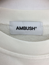 AMBUSH◆クルーネックスウェット/BMBA005S21FLE001/ロゴ刺繍/裏毛/ホワイト/L_画像3
