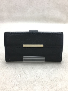 GUCCI◆グッチシマ/長財布/レザー/BLK/メンズ/112715 4276