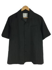 sacai◆22SS/Suiting Shirt/半袖シャツ/1/ポリエステル/ブラック/22-02670M