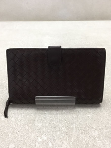 BOTTEGA VENETA◆2つ折り長財布/インントレチャート/ブラウン/メッシュ