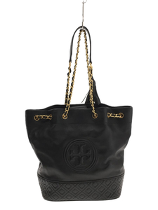 TORY BURCH◆ショルダーバッグ/レザー/BLK/無地