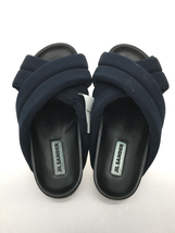 JIL SANDER◆SANDALS/サンダル/クロスストラップ/キャンバス/ネイビ-_画像4