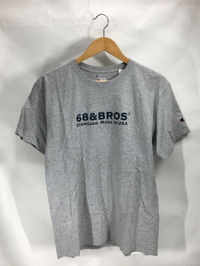 68&BROTHERS◆Tシャツ/M/コットン/GRY/プリント/ロゴT