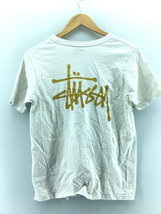 STUSSY◆Tシャツ/バックプリント/S/コットン/ホワイト_画像2