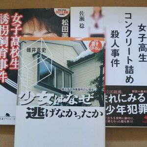 少女被害3冊 女子高生コンクリート詰め殺人事件 少女はなぜ逃げなかったか 女子高校生誘拐飼育事件 綾瀬 監禁