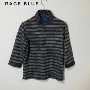 rage blueレイジーブルー メンズ ポロシャツ【M】ボーダー チェック