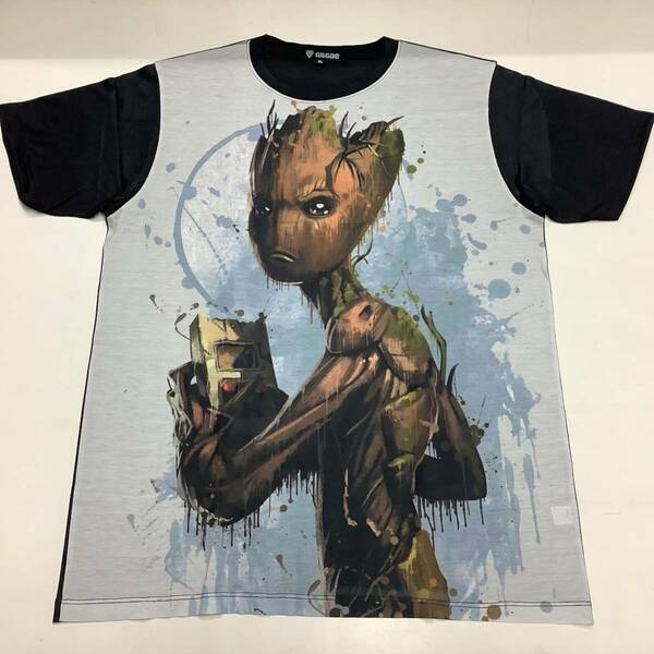 SR12C2. デザインTシャツ　XLサイズ　Guardians of the galaxy 16 ガーディアンズオブギャラクシー　GROOT グルート　プリントTシャツ