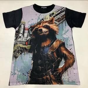 SR12S2. デザインTシャツ　Sサイズ　Guardians of the Galaxy 17 ガーディアンズオブギャラクシー　ROCKET ロケット　プリントTシャツ