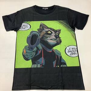 SR12S2. デザインTシャツ　Sサイズ　Guardians of the Galaxy 18 ガーディアンズオブギャラクシー　ROCKET ロケット　半袖Tシャツ