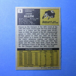1971 Topps Football #6 Chuck Allenの画像2
