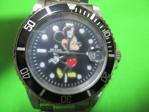 激レア　正規品　即決あり　BEAMS　Disney　コラボ　時計　OVER THE STRIPES　オーバーザストライプス　ミッキーマウス　自動巻き　黒サブ