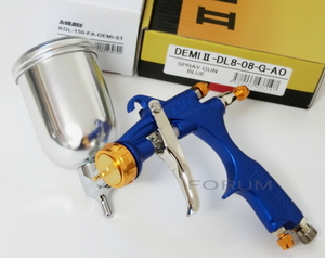 [ stock equipped ] De Ville screw spray gun DEMI-2 limitation color blue color blue / 150cc cup attaching / calibre 0.8mm / DEMI2-DL8-08-G-AO