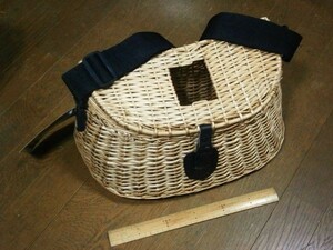 *wi low *k reel ( fish creel ) West basket 40x20x20cm unused goods 