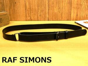 *RAF SIMONS Raf Simons. by return design. leather belt *L size rank 88~98cm leather original leather black black 