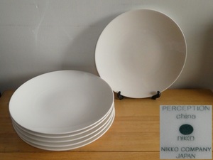 ●NIKKO PERCEPTION CHINA 大皿 盛皿 6枚セット 約30.5㎝ プラター 強化磁器 業務用 パーティー皿 プレート皿 白色食器●飲食店