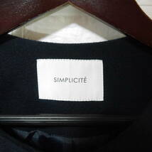 A648 ◇ Simplicite | シンプリシテェ　ノーカラーコート　紺　中古　サイズＦ_画像10