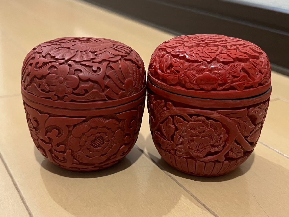 魅力的な セール中! 中国伝統美術工芸品 堆朱 棗 茶道具 2点セット
