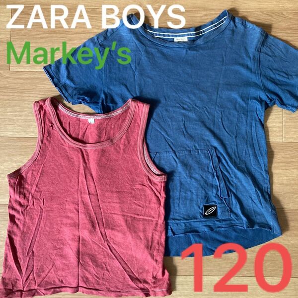 120 122 Markey’s ZARA BOYS Tシャツ　タンクトップ 半袖Tシャツ 子供服