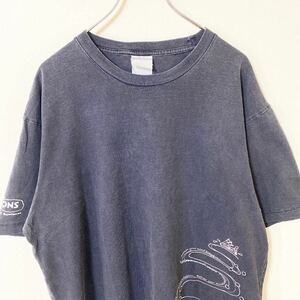 00s Ice Blue プリントデザイン　Tシャツ　古着　ヴィンテージ　半袖　半袖Tシャツ　プリントTシャツ Tee Pocket バックプリント　フェード