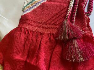 帯揚げ帯締めセット　正絹　絞り　濃いピンク　帯揚げ　帯締め　和装小物