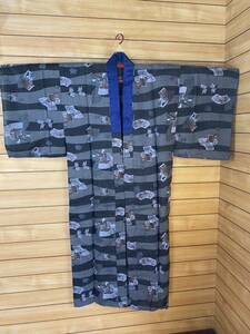  man kimono 3 point set underskirt dress length 136 kimono dress length 136 feather woven dress length 80 tree cotton navy blue . man kimono 