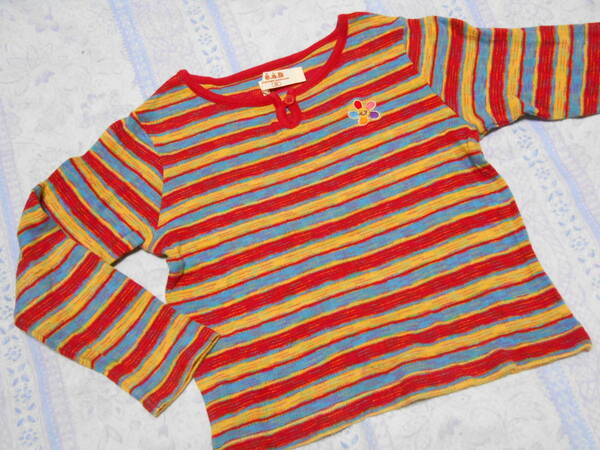 【USED】e.a.B エーアーベー ボーダー 長Tシャツ★サイズ:95㎝