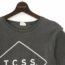 TCSS ティーシーエスエス 春夏 ロゴプリント★ ウォッシュ加工 半袖 クルーネック カットソー Tシャツ Sz.S　メンズ グレー　C3T04457_5#A_画像2