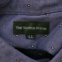 THE SCOTCH HOUSE スコッチハウス 通年 ロゴ刺繍★ 総柄 長袖 ボタンダウン シャツ Sz.LL　メンズ ネイビー 大きいサイズ　C3T04519_5#C_画像6