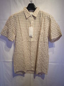 【新品】BEDWIN＆THE HEARTBREAKERS S/S SHIRRING GINGHAM SHIRT"MAREK" 半袖シャツ Tシャツ TEE べドウィン BEIGE サイズ2