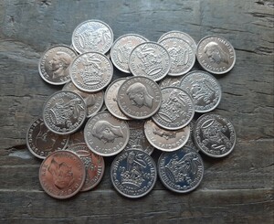 20枚セット イギリス 1948年 シリング 英国コイン 美品です 本物 イングランドライオンデザイン ジョージ王 25mm