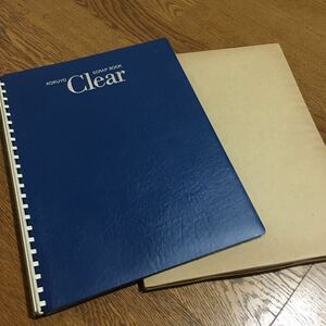 コクヨ KOKUYO☆Clear SCRAP BOOK クリヤースクラップブック A4 25枚 青 (函付き)☆クリアファイルホルダー☆昭和文具