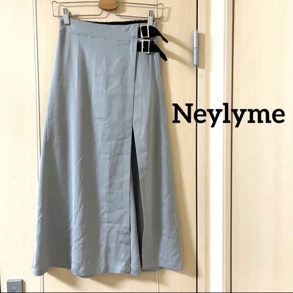 Neylyme ラップスカート インナーミニスカート サテン