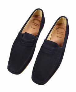  heaven -years old shoes worker .. increase, edge regular . form![ MECCARIELLO /mekaliero(.] navy suede Loafer type slip-on shoes 6.5